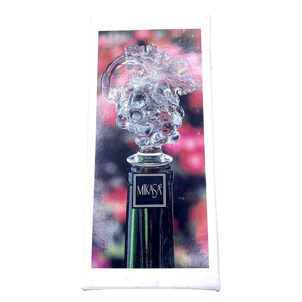 Mikasa Bottle Stopper Lead Crystal Grape Cluster Fruit Collection NEW Gift